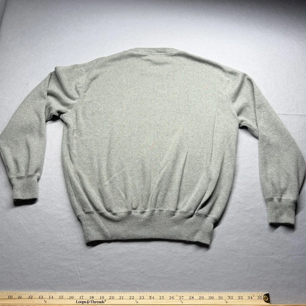 Polo Ralph Lauren Men's Gray Crewneck Cotton Knit Sweater Embroidered Logo L